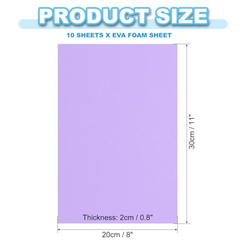 Light Purple EVA Foam Sheet, 12x8" 2mm Thick EVA Foam Sheets 10 Pcs view 2