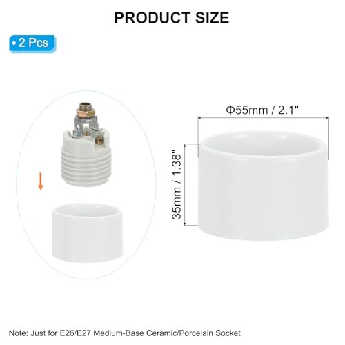 Light Socket Shade Ring, 2pcs E26 E27 Medium Base Metal Sockets Lock view 2