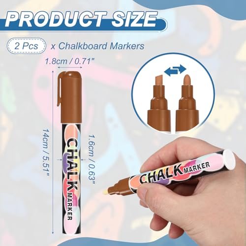 Liquid Chalk Markers 6mm, 2 Pcs Chalkboard Markers, Dry Erase Chalk Pens view 2