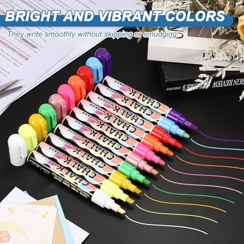 Liquid Chalk Markers 6mm, 2 Pcs Chalkboard Markers, Dry Erase Chalk Pens view 4