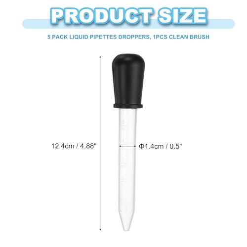 Liquid Pipettes Droppers, 5ml Silicone Liquid Dropper, Black view 2
