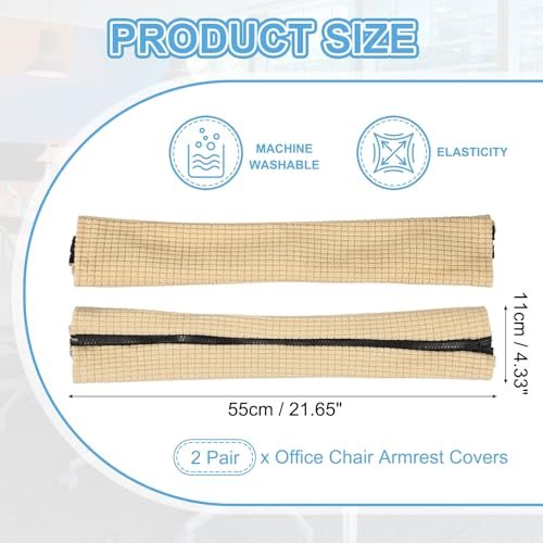 Long Computer Chairs Arm Rest Cover Removable Slipcover Hand Rest view 2