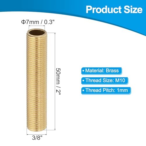 M10 Fine Thread Brass Lamp Pipe Nipple view 2