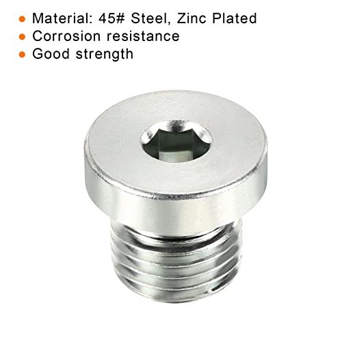 M14*1.5 Internal Hex Head Pipe Fitting Plug Male Thread 2 Pack view 4