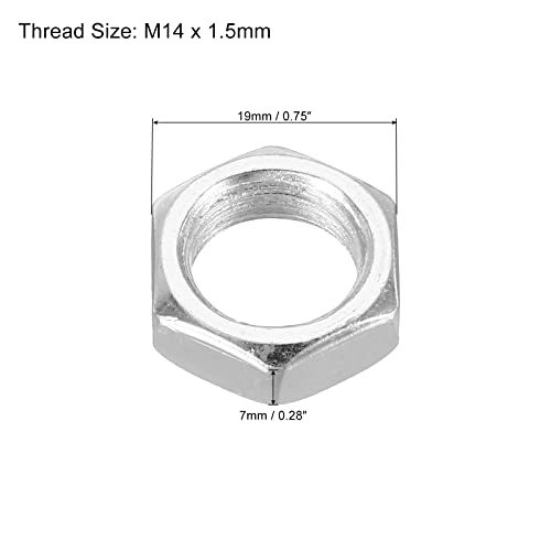 M14 x 1.5 Steel Hex Nuts, 10 Pack Metric Thread Zinc Plated Finished view 2