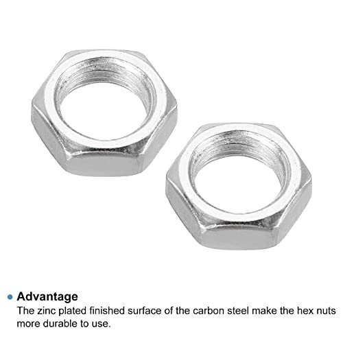 M14 x 1.5 Steel Hex Nuts, 10 Pack Metric Thread Zinc Plated Finished view 4