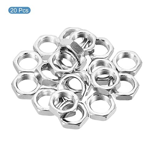 M20 x 1.5 Steel Hex Nuts, Metric Thread Zinc 20 Pack 8mm Height view 3