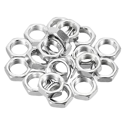 M20 x 1.5 Steel Hex Nuts, Metric Thread Zinc 20 Pack 8mm Height — PATIKIL
