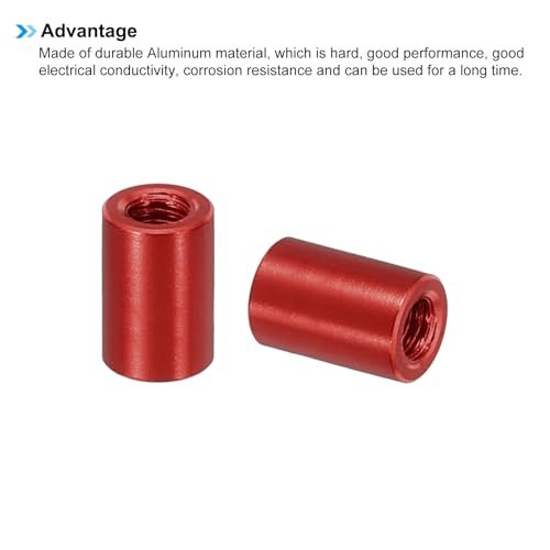 M3 Metal Threaded Standoff Spacer Nuts, Round Aluminum Spacers Female view 4