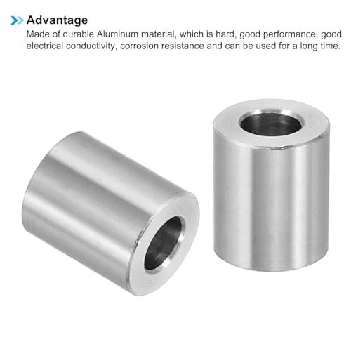 M6 Aluminum Spacers, 10 Pcs Metal Spacers 6.2mm ID x 12mm OD x 14.3mm L view 4