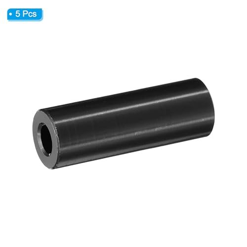 M6 Aluminum Spacers M6 x 1/2" OD x 1-1/2" L Round Black 5Pcs view 3