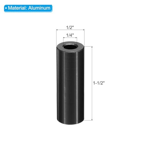 M6 Aluminum Spacers M6 x 1/2" OD x 1-1/2" L Round Black 5Pcs view 2