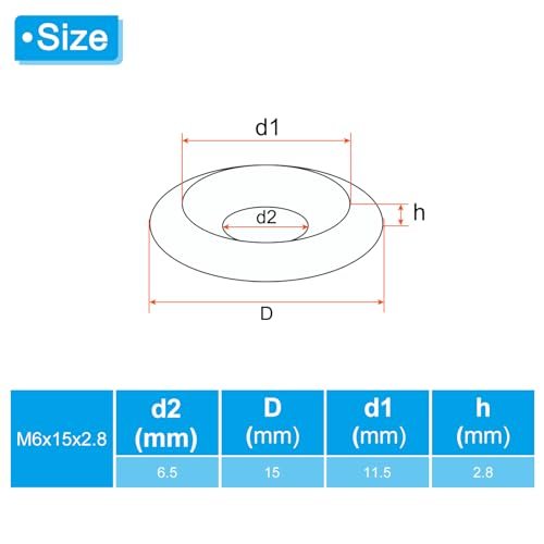 M6 Finish Countersunk Washer 15mm Dia 304 Stainless Steel 10pcs view 2