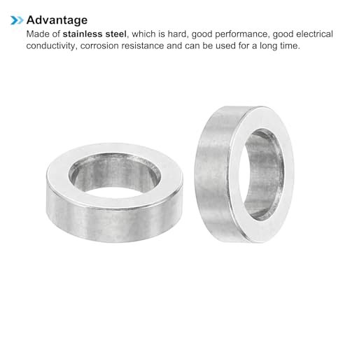 M6 Stainless Steel Spacers 6.2mm ID 10mm OD 3mm L 10 Pcs view 4
