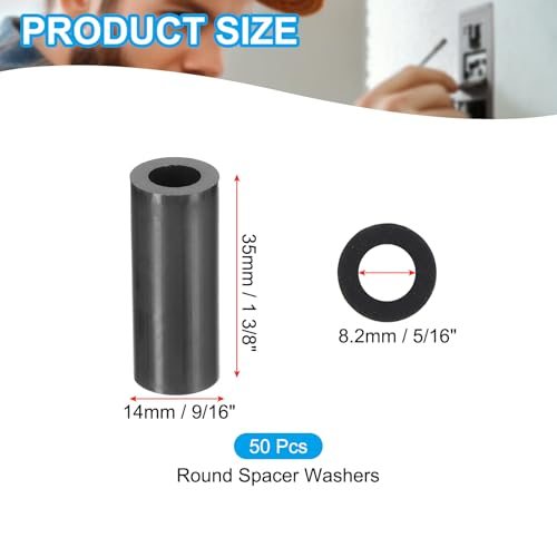 M8 ABS Spacers 5/16" ID x 9/16" OD x 1 3/8" L view 2