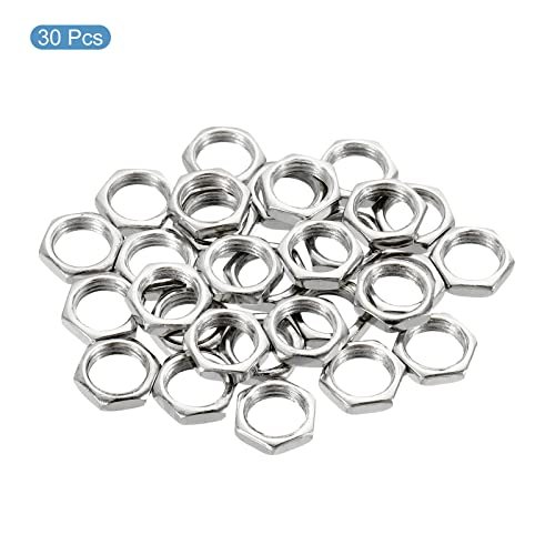 M8 x 0.75 Steel Hex Nuts, 30 Pack Metric Thread Zinc Plated Finished view 3