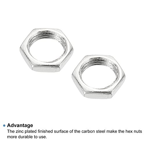 M8 x 0.75 Steel Hex Nuts, 30 Pack Metric Thread Zinc Plated Finished view 4