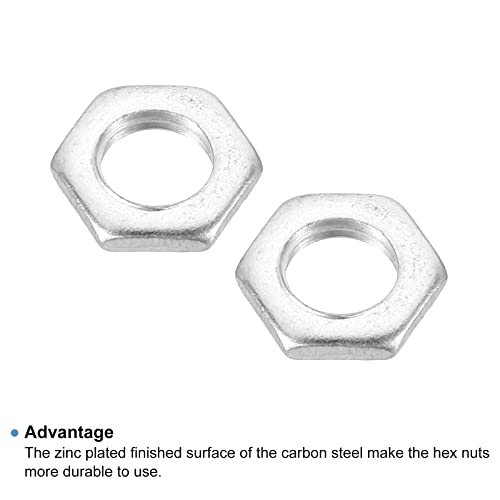M8 x 1.0 Steel Hex Nuts, 30 Pack Metric Thread Zinc Plated Finished view 4