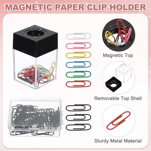 Magnetic Paper Clip Holder Dispenser, Large Capacity Paper Clip Organizers view 3