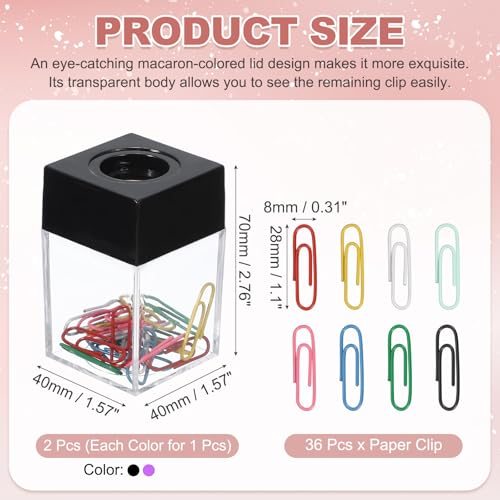 Magnetic Paper Clip Holder Dispenser, Large Capacity Paper Clip Organizers view 2