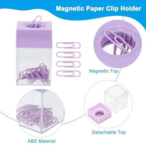Magnetic Paper Clip Holder Dispenser, Large Capacity Paper Clip Organizers view 3