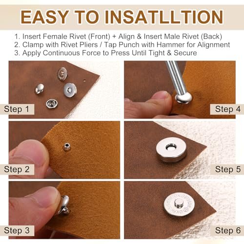 Magnetic Purse Closure Fastener Clasps Replacement Tool Kit view 5