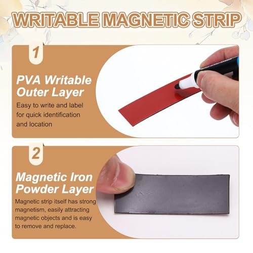 Magnetic Strip Roll 2Roll 32.8ft x 0.4" Fridge Magnets Tape Black view 3