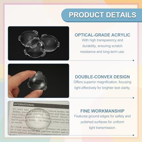 Magnifier Paperweight Acrylic Double Convex view 3