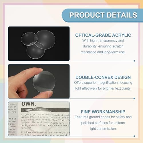 Magnifier Paperweight Acrylic Double Convex view 3