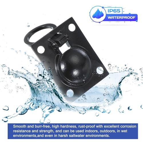 Marine Grade, Square Recessed Door Pull, Hidden Boat Hatch Latch view 4