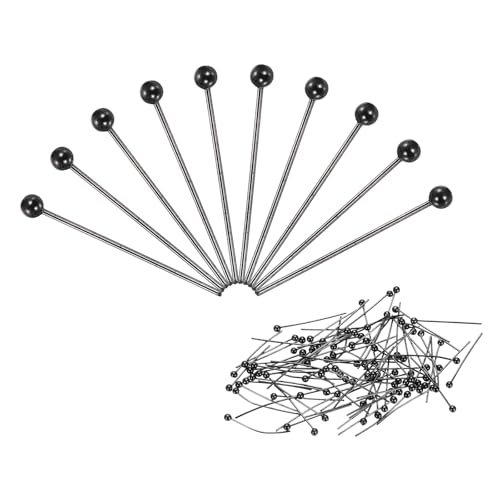Matte Black Ball Head Pins 24 Gauge 18mm Wire Brass, Round Ball Metal End — PATIKIL