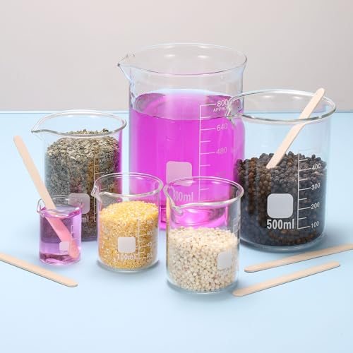 Measuring Glass Beaker Graduated Borosilicate Lab Cups Mug Low Form Heat view 5