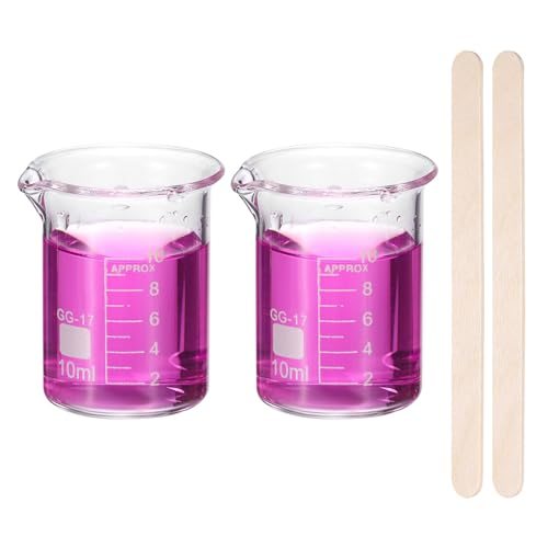 Measuring Glass Beaker Graduated Borosilicate Lab Cups Mug Low Form Heat — PATIKIL