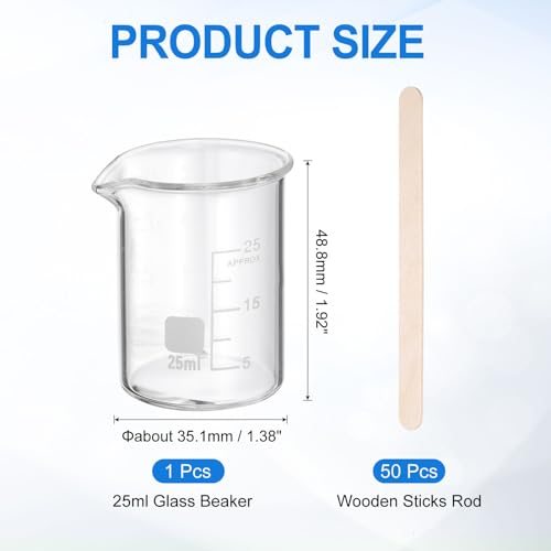 Measuring Glass Beaker with 50pcs Wood Sticks view 2
