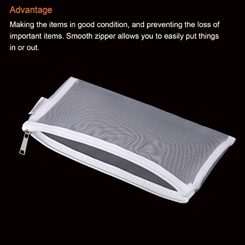 Mesh Cosmetic Bags, 5 Pack Nylon B6 Size Pen Pencil Case Travel Toiletry view 3