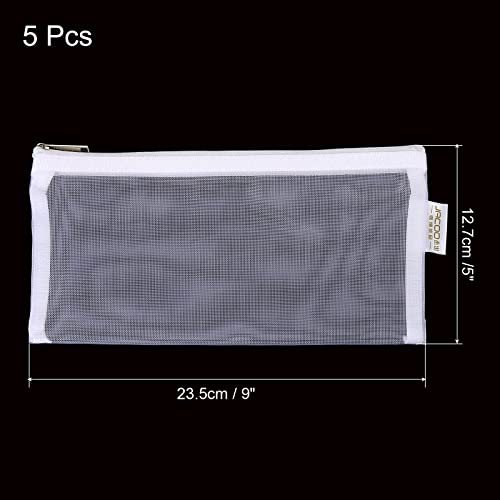 Mesh Cosmetic Bags, 5 Pack Nylon B6 Size Pen Pencil Case Travel Toiletry view 2