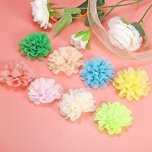 Mesh Fabric Flowers Sewing Fabric Appliques Headband Embellishments view 5