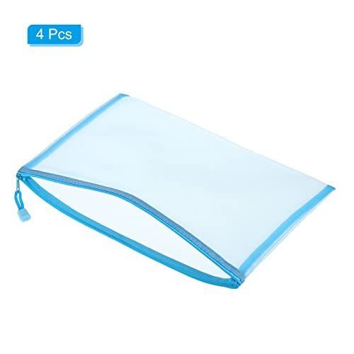Mesh Zipper Bags, 4 Pack Nylon A4 Size Pen Pencil Travel Cases Toiletry view 3