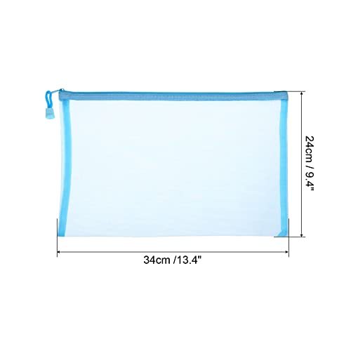 Mesh Zipper Bags, 4 Pack Nylon A4 Size Pen Pencil Travel Cases Toiletry view 2
