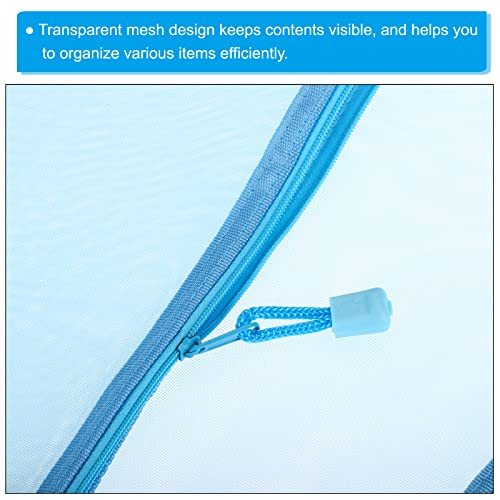 Mesh Zipper Bags, 4 Pack Nylon A4 Size Pen Pencil Travel Cases Toiletry view 4