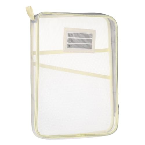 Mesh Zipper Pouch 12.4x9.3 Transparent File Bag Multi-Layer Beige — PATIKIL