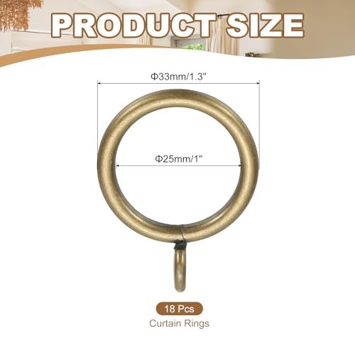 Metal Drapery Ring for Curtain Rods Hoop Pins view 2