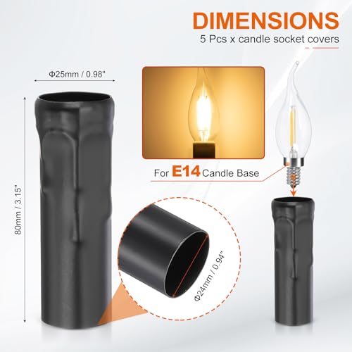 Metal E14 Chandelier Socket Sleeves view 2