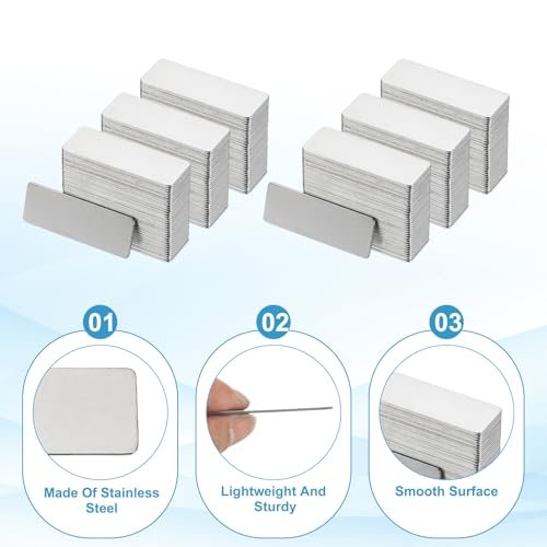 Metal Stamping Blanks, 1.97 x 0.7 Rectangle Stamping Tags Blanks Plate view 3