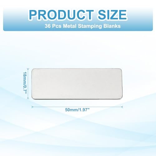 Metal Stamping Blanks, 1.97 x 0.7 Rectangle Stamping Tags Blanks Plate view 2