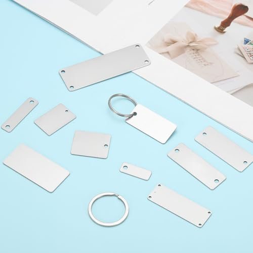 Metal Stamping Blanks, 1.97 x 0.7 Rectangle Stamping Tags Blanks Plate view 4