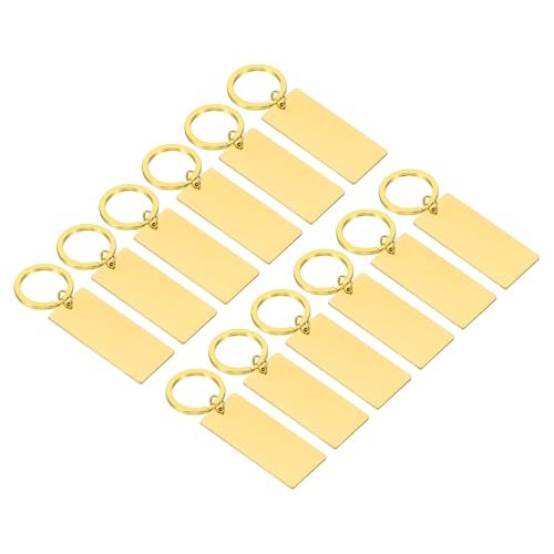 Metal Stamping Blanks, Metal Keychain Blanks Rectangle Stamping Tags — PATIKIL
