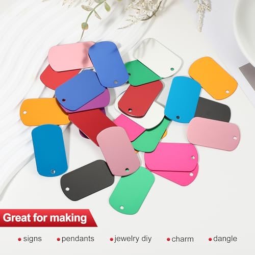 Metal Stamping Blanks Tags 2", 55 Pcs Anodized Aluminum Blank Dog Tags view 5