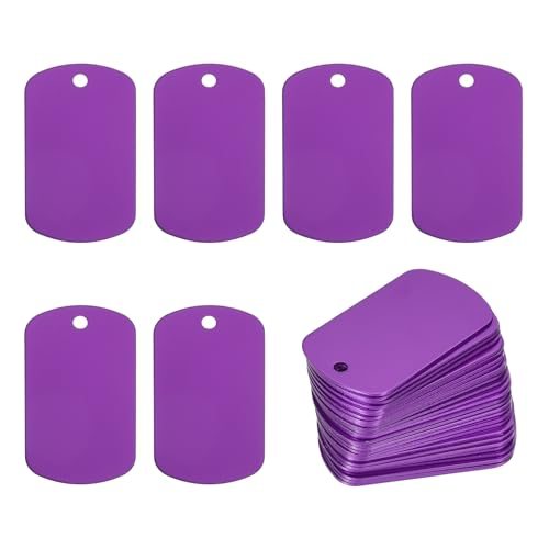 Metal Stamping Blanks Tags 2", 55 Pcs Anodized Aluminum Blank Dog Tags — PATIKIL