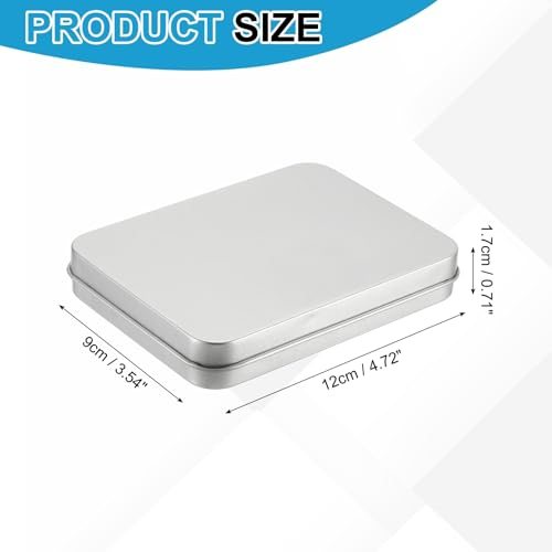 Metal Tin Box 4.7x3.5x0.7 Rectangular Storage Tin Box view 2